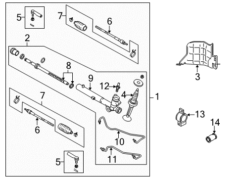 2003 Nissan Murano Steering Column & Wheel, Steering Gear & Linkage INSULATOR-Heat, Power Steering Diagram for 48649-CA000