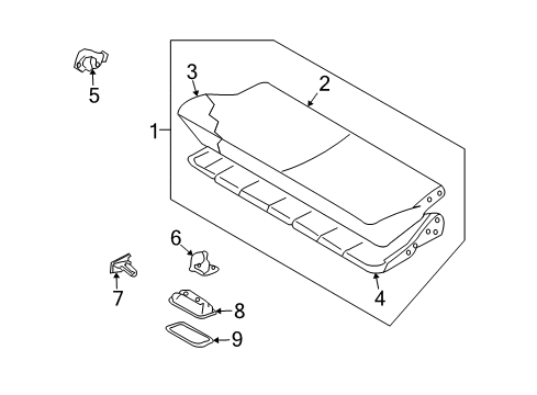 2005 Nissan Quest Rear Seat Components Cushion Assy-3RD Seat Diagram for 89300-5Z111
