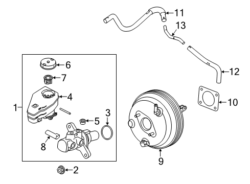 2018 Infiniti Q60 Hydraulic System Tube-Booster To Tank Diagram for 47401-4GD6A