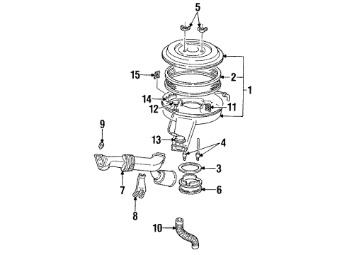1993 Cadillac Fleetwood Filters Tube Asm-Engine Air Heat Stove Diagram for 14047085
