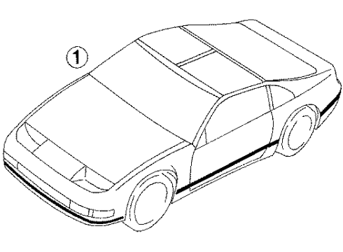 1996 Nissan 300ZX Stripe Tape Stripe-Accent, Front Bumper Diagram for 99032-30P25