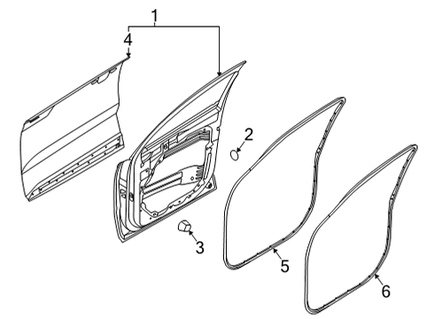 2022 Kia Carnival Door & Components W/STRIP Assembly-Fr Dr S Diagram for 82130R0000