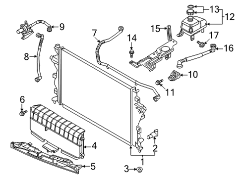 2022 Hyundai Ioniq 5 Radiator & Components HOSE ASSY-RADIATOR, LWR Diagram for 25415-GI500