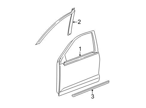 2007 Toyota Corolla Exterior Trim - Front Door Belt Molding Diagram for 75720-12742