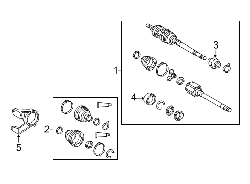 2015 Toyota Highlander Drive Axles - Front Axle Assembly Diagram for 43420-0E161