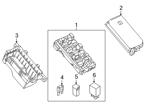 2015 Chevrolet Spark EV Fuse & Relay Lower Cover Diagram for 95490429