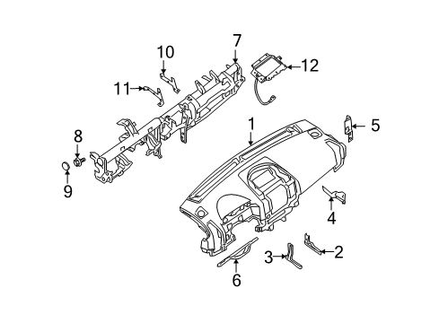 2008 Infiniti QX56 Cluster & Switches, Instrument Panel Bracket-Radio MAUNTING, RH Diagram for 68153-9GA1A