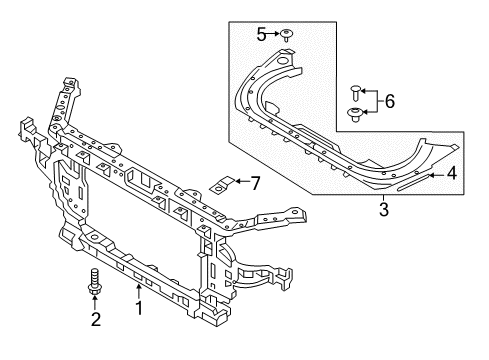 2018 Genesis G90 Radiator Support Cap-Radiator Grille, Upper Diagram for 86363-D2000