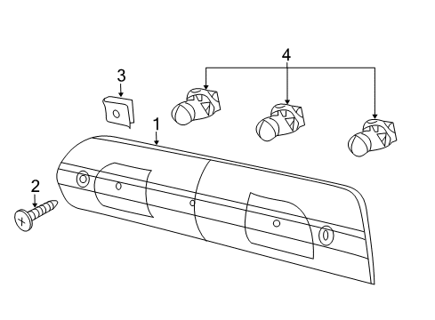 2016 Ram 2500 High Mount Lamps Lamp-Center High Mounted Stop Diagram for 55372082AF