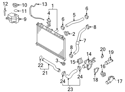 2010 Kia Rio5 Radiator & Components Hose-Radiator Lower Diagram for 254121G100