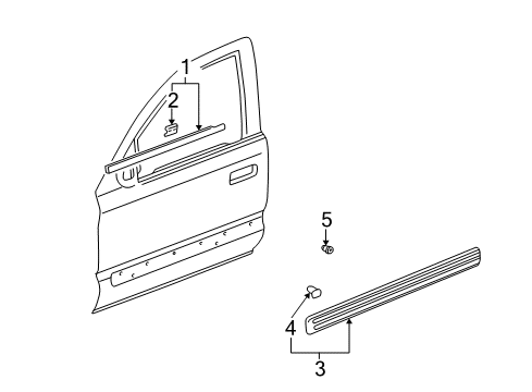 1999 Honda CR-V Exterior Trim - Front Door Molding Assy., L. FR. Door Diagram for 72450-S10-003