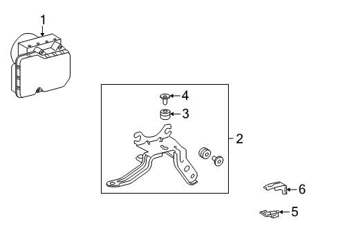 2010 Toyota Corolla ABS Components Yaw Sensor Bracket Diagram for 89189-02070