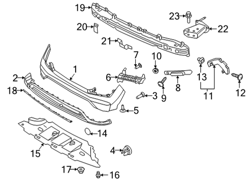 2022 Hyundai Kona Bumper & Components - Rear Nut-Washer Assembly Diagram for 1327106007C