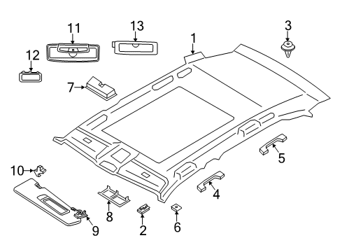 2015 BMW X5 Interior Trim - Roof Interior Light Led, Rear Diagram for 63319253389