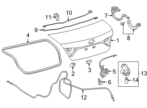 2016 Toyota Camry Trunk Torsion Bar Diagram for 64532-06370