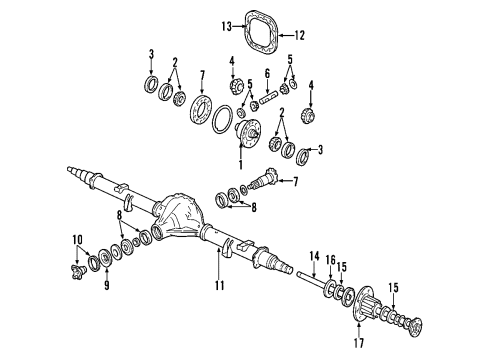 2014 Ford E-350 Super Duty Rear Axle, Differential, Propeller Shaft Differential Assembly Diagram for 7C2Z-4026-A