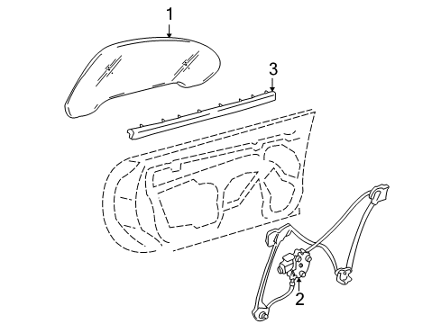 2003 Chevrolet Corvette Door - Glass & Hardware Belt Weatherstrip Diagram for 10313423