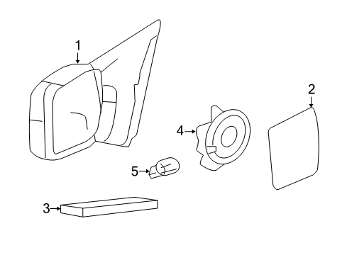 2006 Lincoln Mark LT Mirrors Mirror Assembly Diagram for 6L3Z-17682-HA