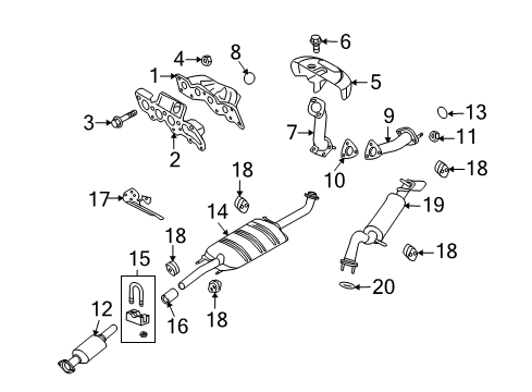 2010 Mercury Mariner Exhaust Manifold Flex Tube Gasket Diagram for 3S4Z-9450-EA