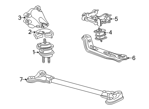 2001 Honda S2000 Engine & Trans Mounting Bracket, Transmission Mount Diagram for 50807-S2A-010