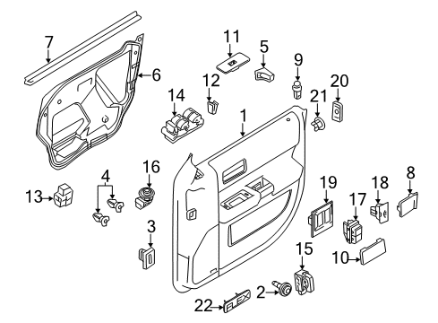 2011 Ford Flex Mirrors Door Trim Panel Pin Diagram for -N806031-S32B