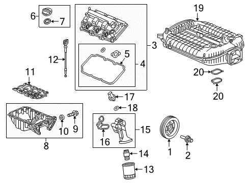 2019 Honda Ridgeline Intake Manifold O-Ring (10.2X1.9) Diagram for 91319-R70-A01