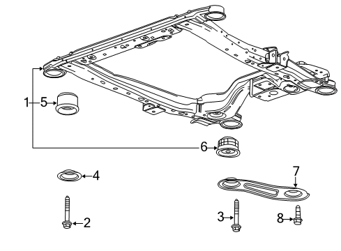 2011 Saab 9-5 Suspension Mounting - Front Engine Cradle Rear Bushing Diagram for 13318428