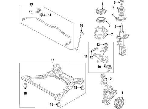 2021 Kia Sorento Front Suspension, Lower Control Arm, Stabilizer Bar, Suspension Components INSULATOR Assembly-STRUT Diagram for 54610P2000