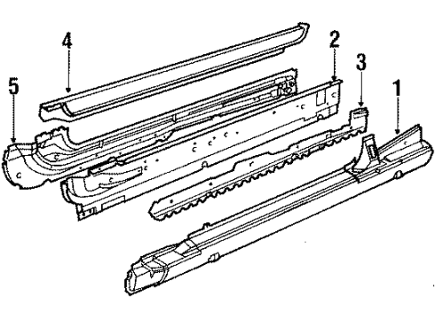 1988 BMW 325i Rocker Panel Moulding Rocker Panel Left Diagram for 51131932803