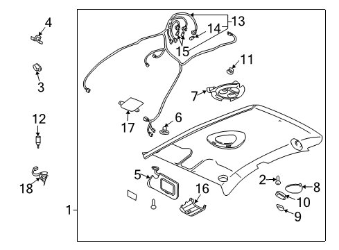 2005 Chevrolet Cavalier Interior Trim - Roof Housing-Dome Lamp Diagram for 22649662