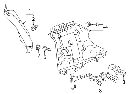 2015 Scion iQ Interior Trim - Quarter Panels Quarter Trim Panel Diagram for 62412-74010-B0