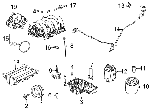 2022 Ford F-350 Super Duty Engine Parts Dipstick Diagram for LC3Z-6750-A