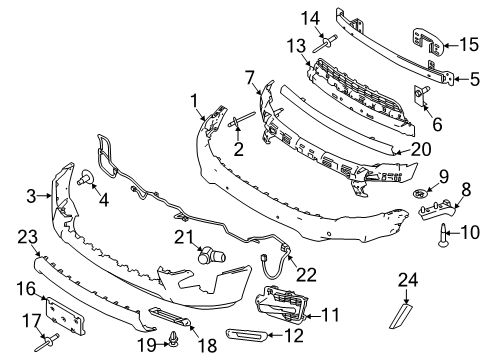 2015 Ford Expedition Parking Aid Bezel Diagram for FL1Z-15A245-BA