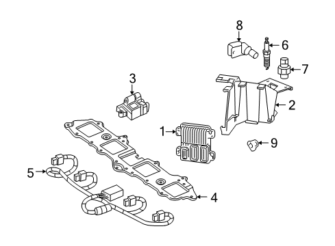 2012 Chevrolet Silverado 1500 Powertrain Control Rear Oxygen Sensor Diagram for 12609456