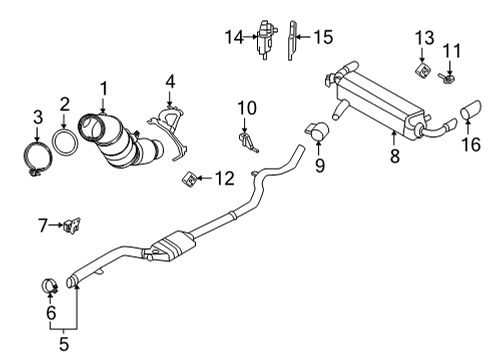 2021 BMW 330e Turbocharger RP CATALYTIC CONVERTER WITH Diagram for 18309470722