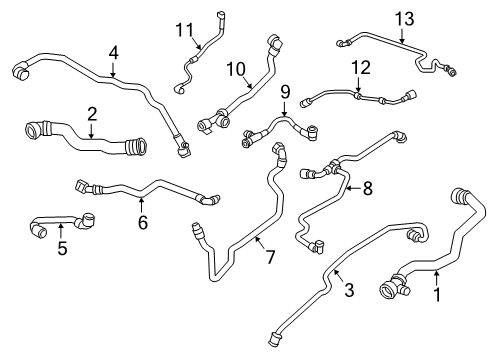 2019 BMW 740i Hoses, Lines & Pipes Radiator Coolant Hose Diagram for 17128602613