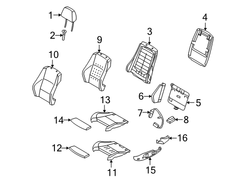 2008 BMW 135i Lumbar Control Seats Left Backrest Upholstery Diagram for 52109153165