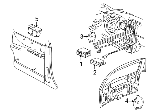 2002 Chevrolet Venture Sound System Radio, Amplitude Modulation/Frequency Modulation Stereo & Clock & Tape Player Diagram for 10335222