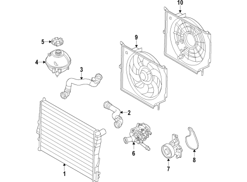 2018 BMW X3 Radiator & Components, Water Pump, Cooling Fan Fan Shroud Diagram for 17428681082