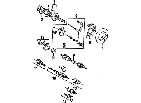 1986 Toyota MR2 Rear Brakes Front Cv Joint Boot Kit Inboard Joint Diagram for 04438-12010