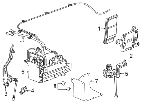 2015 Cadillac XTS Ride Control Shield Diagram for 22956960