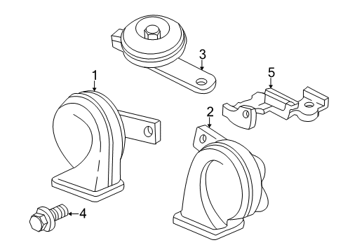 1999 Acura TL Anti-Theft Components Horn Assembly (High) Diagram for 38150-S0K-A01