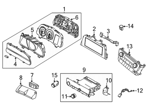 2021 Hyundai Elantra Cluster & Switches, Instrument Panel Sw Assembly-Button Start Diagram for 93502-AA000-LS5