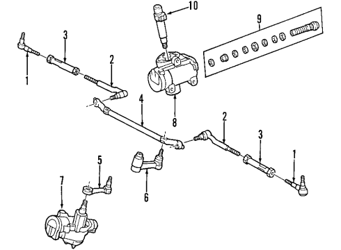 2004 Ford F-150 Heritage P/S Pump & Hoses, Steering Gear & Linkage Inner Tie Rod Diagram for 2L3Z-3A130-DA