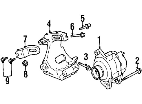 1999 Dodge Stratus Alternator Bracket-Alternator Diagram for 4792080AD