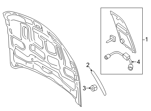 2020 Ford Mustang Exterior Trim - Hood Scoop Diagram for JR3Z-16C630-BPTM