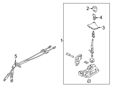 2015 Hyundai Elantra Gear Shift Control - MT Manual Transmission Lever Cable Assembly Diagram for 43794-3Y500