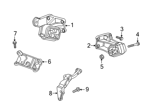 2017 Ram 2500 Engine & Trans Mounting Screw-Engine Mount Diagram for 6512225AA