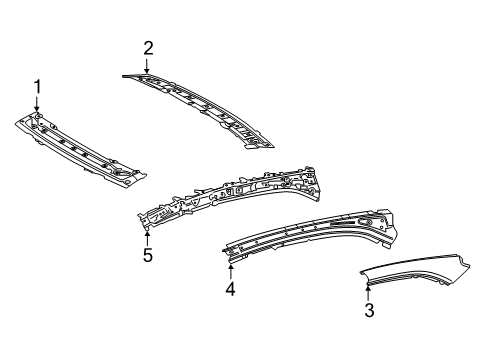 2020 Toyota Camry Roof & Components Rear Header Diagram for 63104-06070