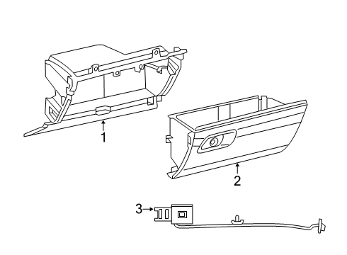 2020 Ram 1500 Glove Box Glove Box-Instrument Panel Diagram for 6PM28TX7AH